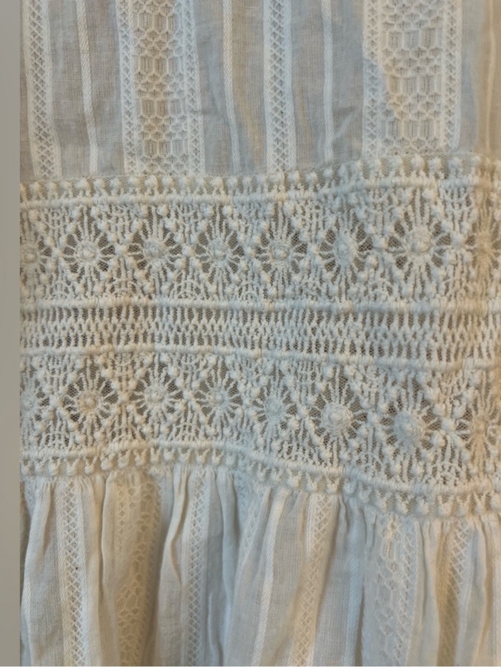 SUNDANCE Ivory Lace Button Front Peplum Blouse Size M - Picture 7 of 10